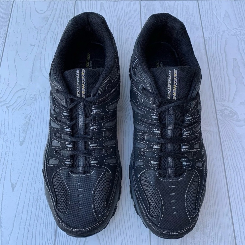 Skechers Men's After Burn 50125 Lace-Up Sneakers Shoes Black/Gray Size 12 - Picture 3 of 13